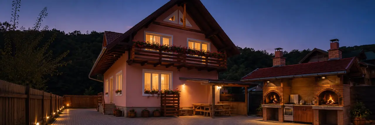 Vila AnNa luminată seara